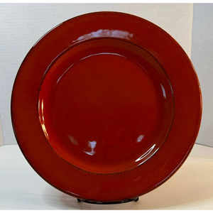 Pier 1 Imports Burgundy Italian Toscana Terracotta 11" Earthenware Dinner Plate